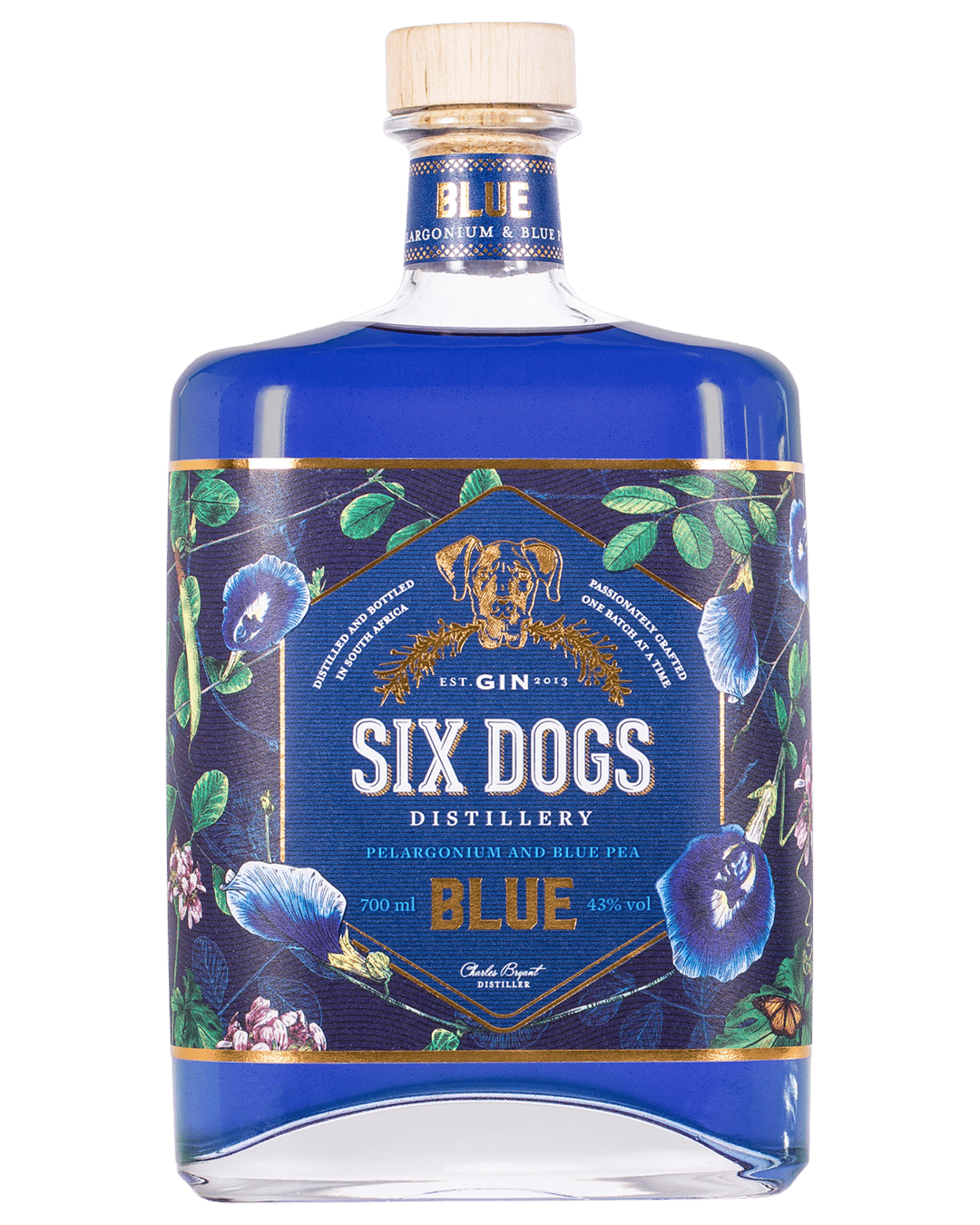 Six Dogs Blue Gin 750mL