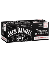 Jack Daniel's Whiskey & No Sugar Cola Cans 10 Pack 375ml  10 Case