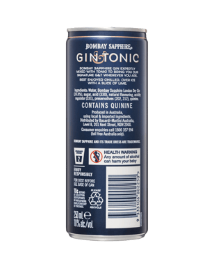 Bombay Sapphire Gin & Tonic Double Serve 10% Cans 250ml  Bottle