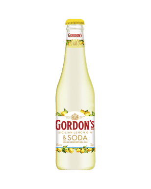 Gordons Sicilian Lemon Gin & Soda Bottles 330ml  Bottle