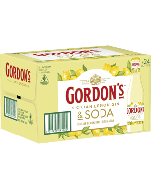 Gordons Sicilian Lemon Gin & Soda Bottles 330ml  Bottle