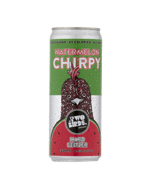 Two Birds Watermelon Chirpy Brewed Alcoholic Soda Seltzer 33  Can