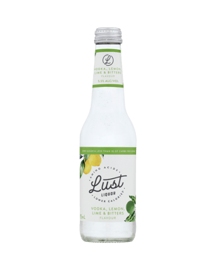 Lust Liquor Vodka Lemon Lime & Bitters Bottles 275ml  Can