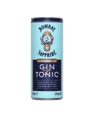 Bombay Sapphire Gin & Tonic Cans 10 Pack 250ml  Can