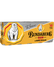 Bundaberg Rum & Zero Sugar Cola Cans 10x375ml  Pack