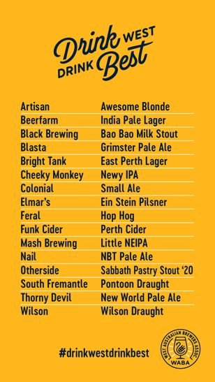 Western Australian Brewers Association Drink West Drink Best 16 Pack  16 Case