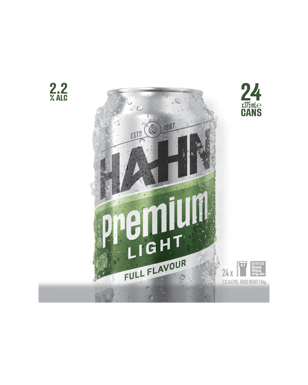 Hahn Premium Light Cans 375ml  24 Case