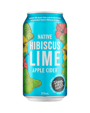 Three Oaks Native Hibiscus Lime & Apple Cider 375ml  Can