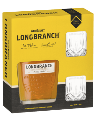 Wild Turkey Longbranch Bourbon Whiskey 700ml + 2 Glasses Gift   Bottle