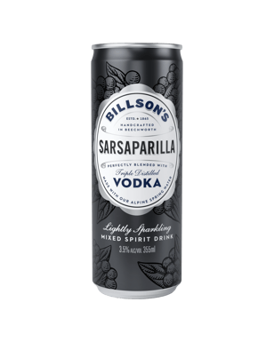 Billson's Vodka With Sarsaparilla Cans 355ml  Can