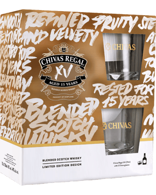 Chivas Regal Xv 15yo Blended Scotch Whisky With 2 Glasses Gift   Each