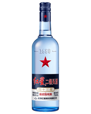 Red Star Erguotou Baijiu 43% 500ml  Bottle