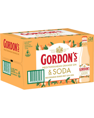 Gordons Mediterranean Orange Gin & Soda Bottles 330ml  Can