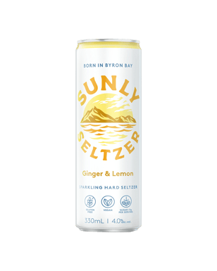 Sunly Seltzer Ginger & Lemon 330ml  Can