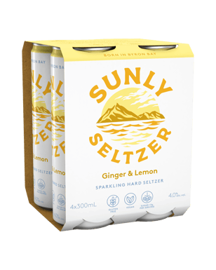 Sunly Seltzer Ginger & Lemon 330ml  Can