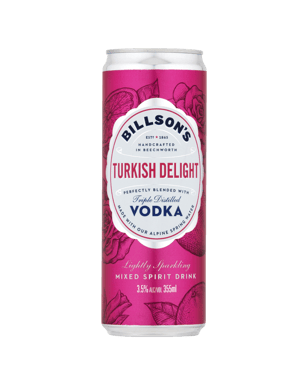 Billson's Vodka With Turkish Delight 355ml  Can