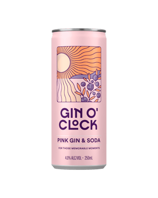 Gin O'clock Gin And Soda Pink 250ml  Can