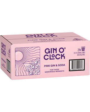 Gin O'clock Gin And Soda Pink 250ml  Can