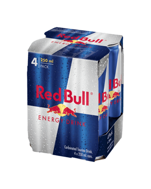 Red Bull Energy Drink Cans 250ml  4 Pack