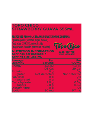 Topo Chico Hard Seltzer Strawberry Guava 355ml  Can