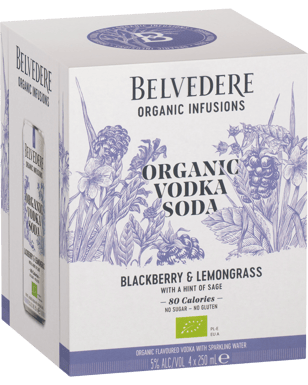 Belvedere Organic Vodka Soda Blackberry & Lemongrass 250ml (Unbeatable  Prices): Buy Online @Best Deals with Delivery - Dan Murphy's