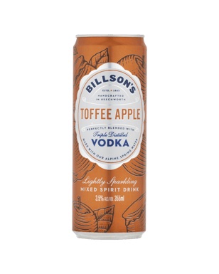 Billson's Vodka With Toffee Apple Cans 355ml  Can
