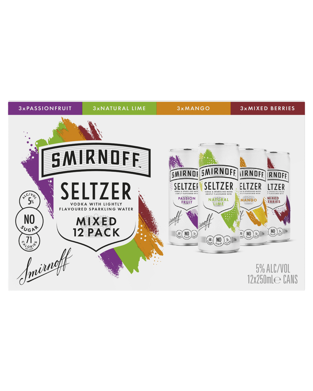 Smirnoff Seltzer Mix Pack 12x250mL