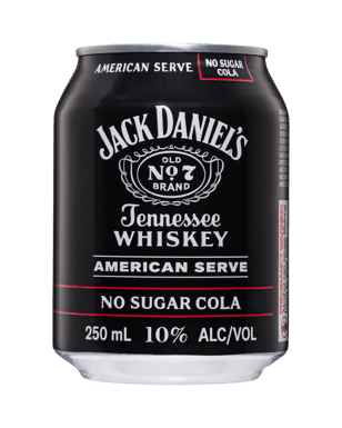 Jack Daniel's American Serve No Sugar Cola 250ml  4 Can