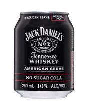 Jack Daniel's American Serve No Sugar Cola 250ml  4 Can