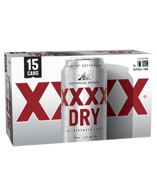 Xxxx Dry Can Carton 375ml  15 Pack