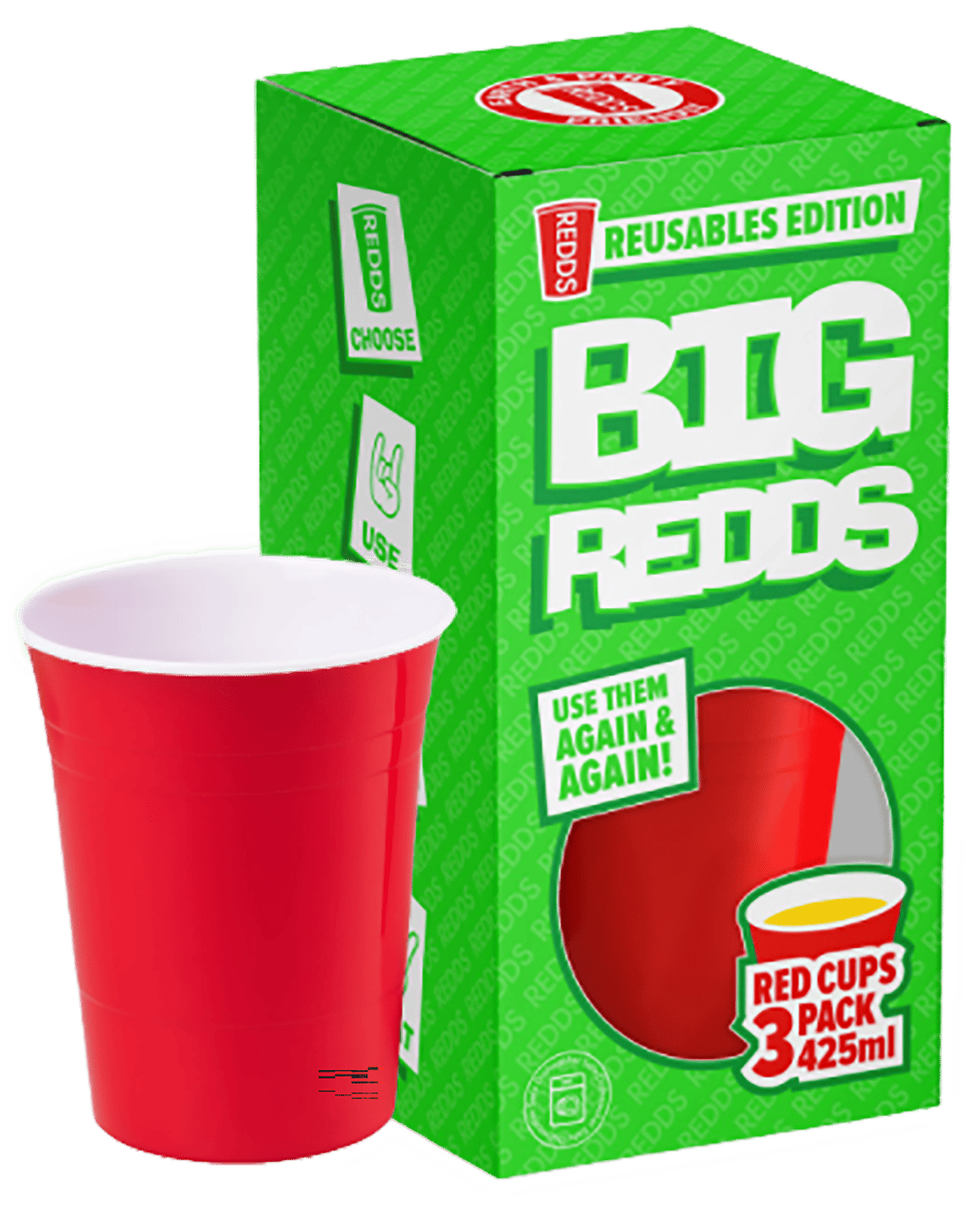 Redds Reusable Cups 425ml 3 pack