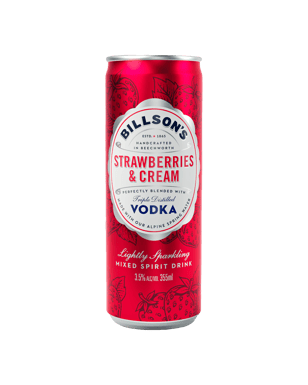Billson's Vodka Strawberry & Cream Cans 355ml  Bottle