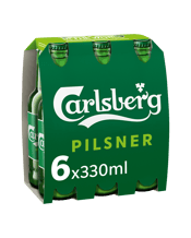 Carlsberg Green Lager Bottles 330ml  6 Pack