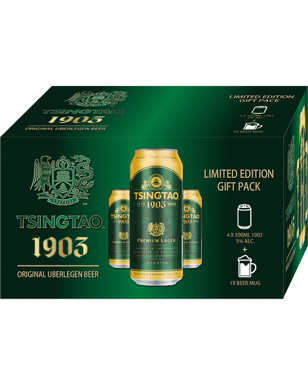 Tsingtao 1903 Premium Lager Can Gift Box 4x500ml  Each
