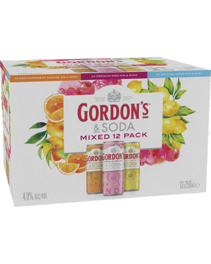 Gordon's Gin & Soda Mixed Pack Cans 250ml  Pack