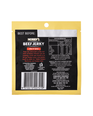 Nobby's Hot & Spicy Beef Jerky 25g  Each