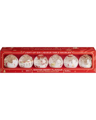 Snowglobe Bauble Berry Gin Liqueur 6x50ml  Pack