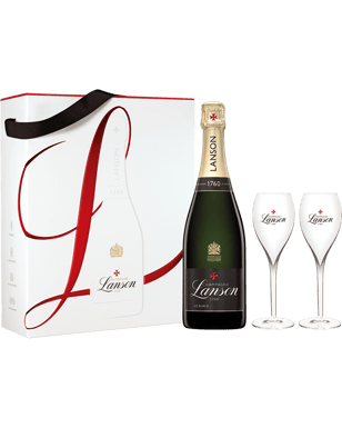 Lanson Black Creation Glasses Carry Pack Giftset  Bottle
