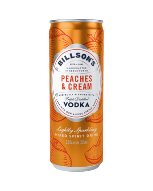 Billson’s Vodka Peaches & Cream 355ml  Can