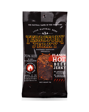 Territory Jerky Flaming Hot Beef Jerky 25g  Each