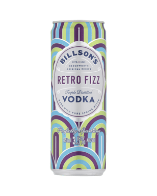 Billson’s Vodka With Retro Fizz Cans 355ml  Can