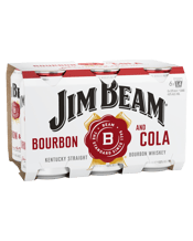 Jim Beam White Label Bourbon & Cola Cans 375ml  6 Pack