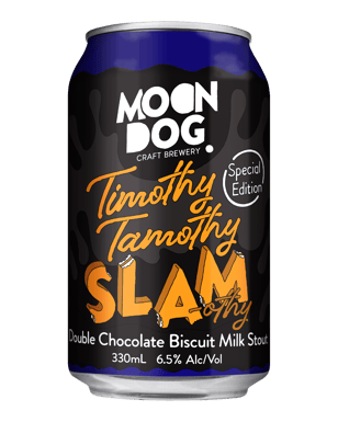 Moon Dog Timothy Tamothy Slam-othy Double Chocolate Biscuit  Bottle