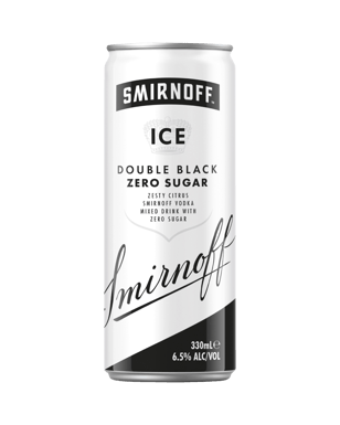 Smirnoff Ice Double Black Zero Sugar 6.5% Cans 330ml  Can