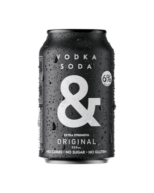 Ampersand Vodka Soda & Black Original 6% Cans 330ml  Can