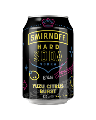 Smirnoff Hard Soda Yuzu Citrus Burst 6% Cans 330ml  Can