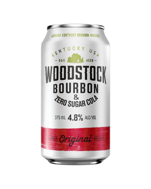 Woodstock Bourbon & Zero Sugar Cola Can 375ml  Can