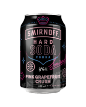 Smirnoff Hard Soda Pink Grapefruit Crush 6% Can 330ml  Each
