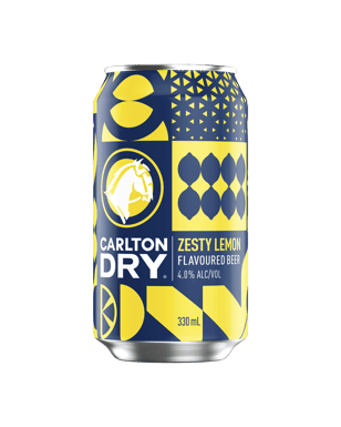 Carlton Dry Zesty Lemon Flavoured Beer Cans 330ml  Can