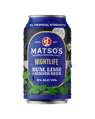 Matso's Nightlife Ginger Beer With Rum & Lime Cans 330ml  Can